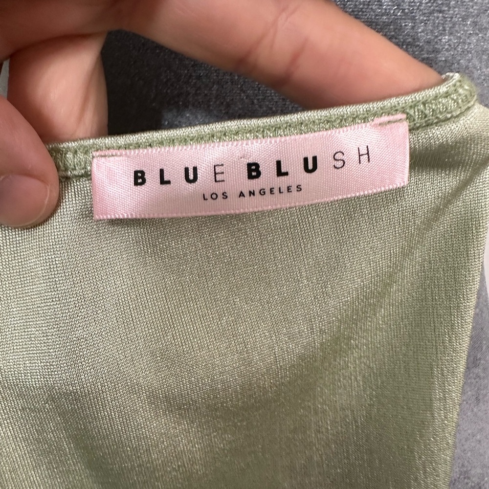 Blue Blush Light Green Draped Camisole - Picture 5 of 7